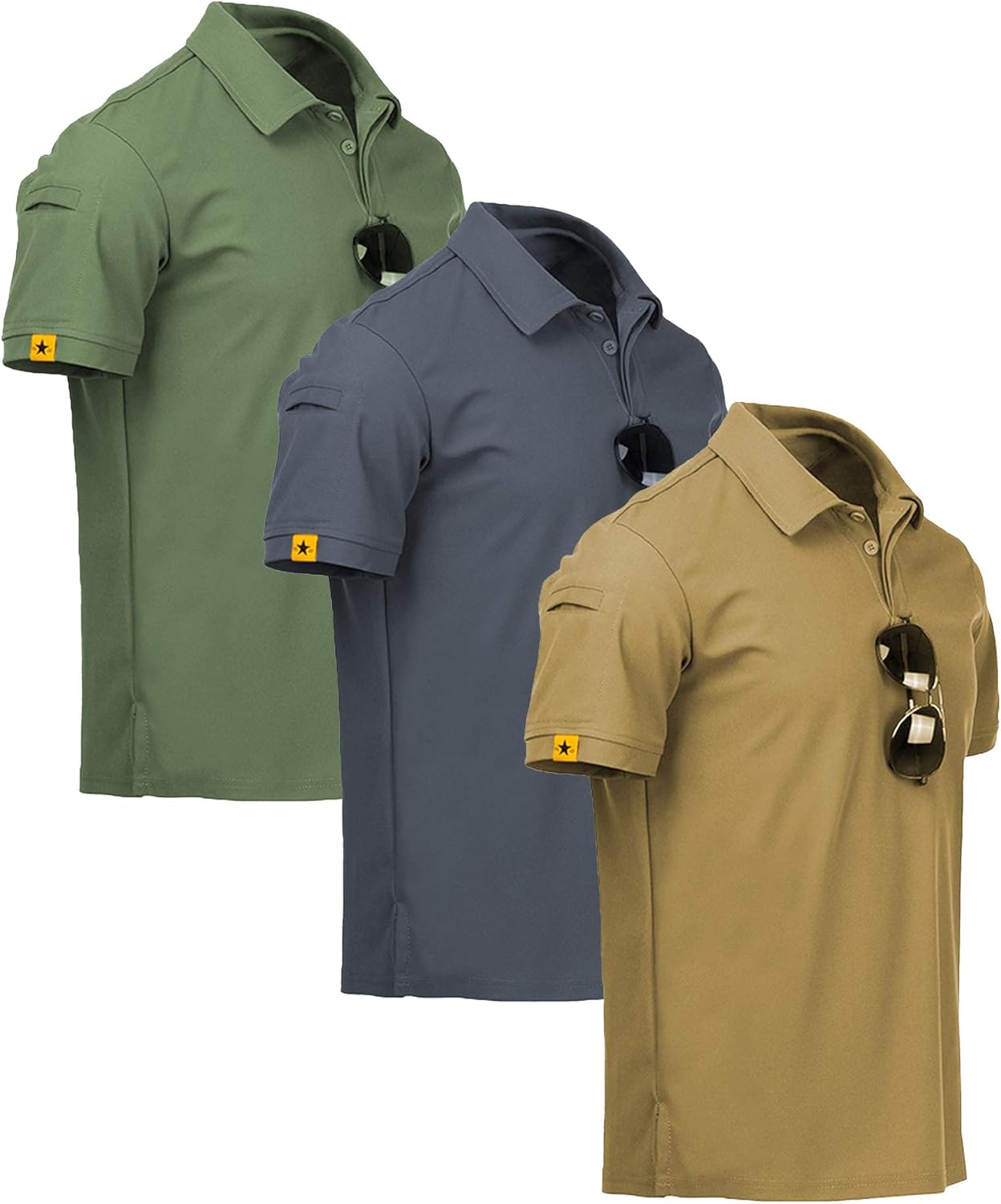 ZITY 3 Pack Mens Polo Shirt Short Sleeve for Sports and Casual