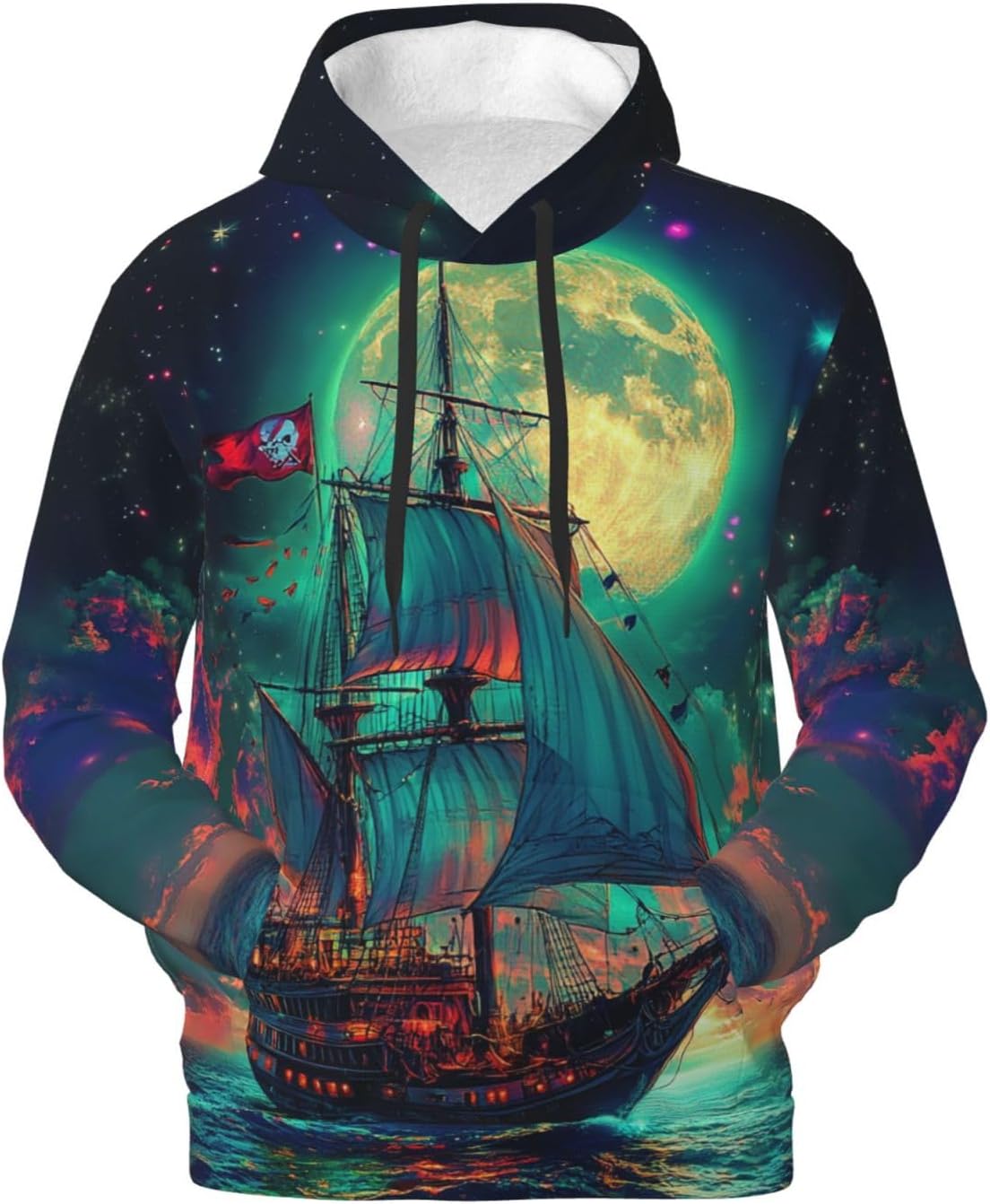 3D Printed Funny Hoody with Big Pockets for Men