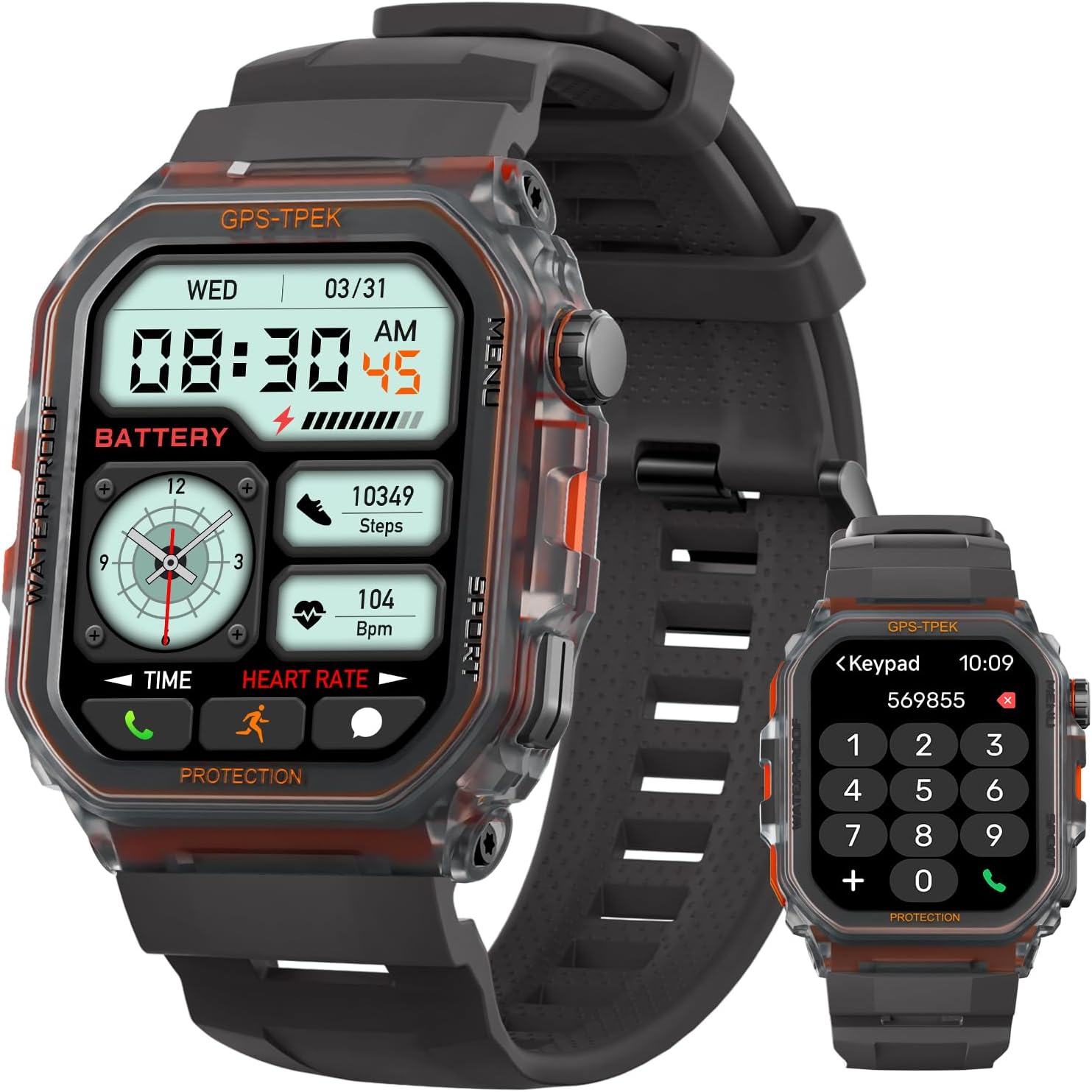 Leeyalan Military Smart Watch: Answer/Make Calls, 100+ Sports Modes