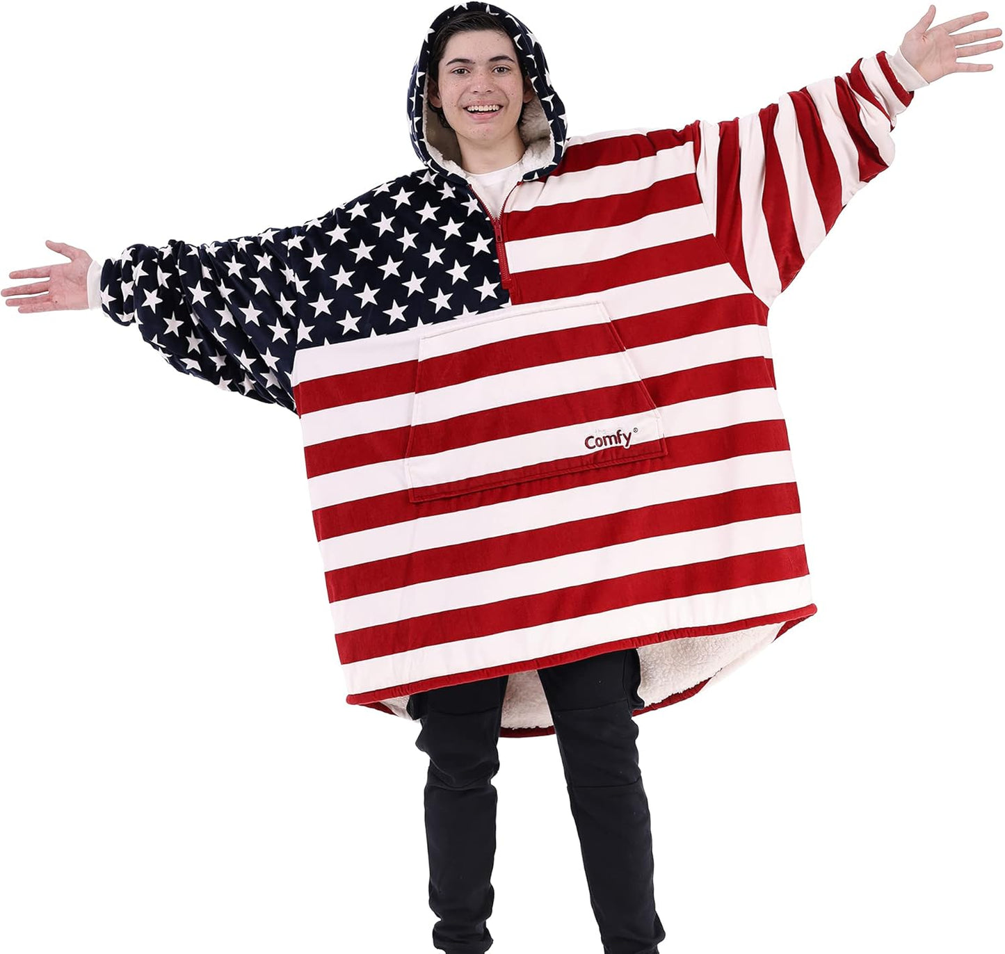The Comfy Original Sherpa Lined Wearable Blanket for All