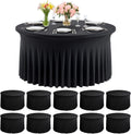 Black Round Spandex Tablecloths 10 Pack for 60 in Table - Floor Length