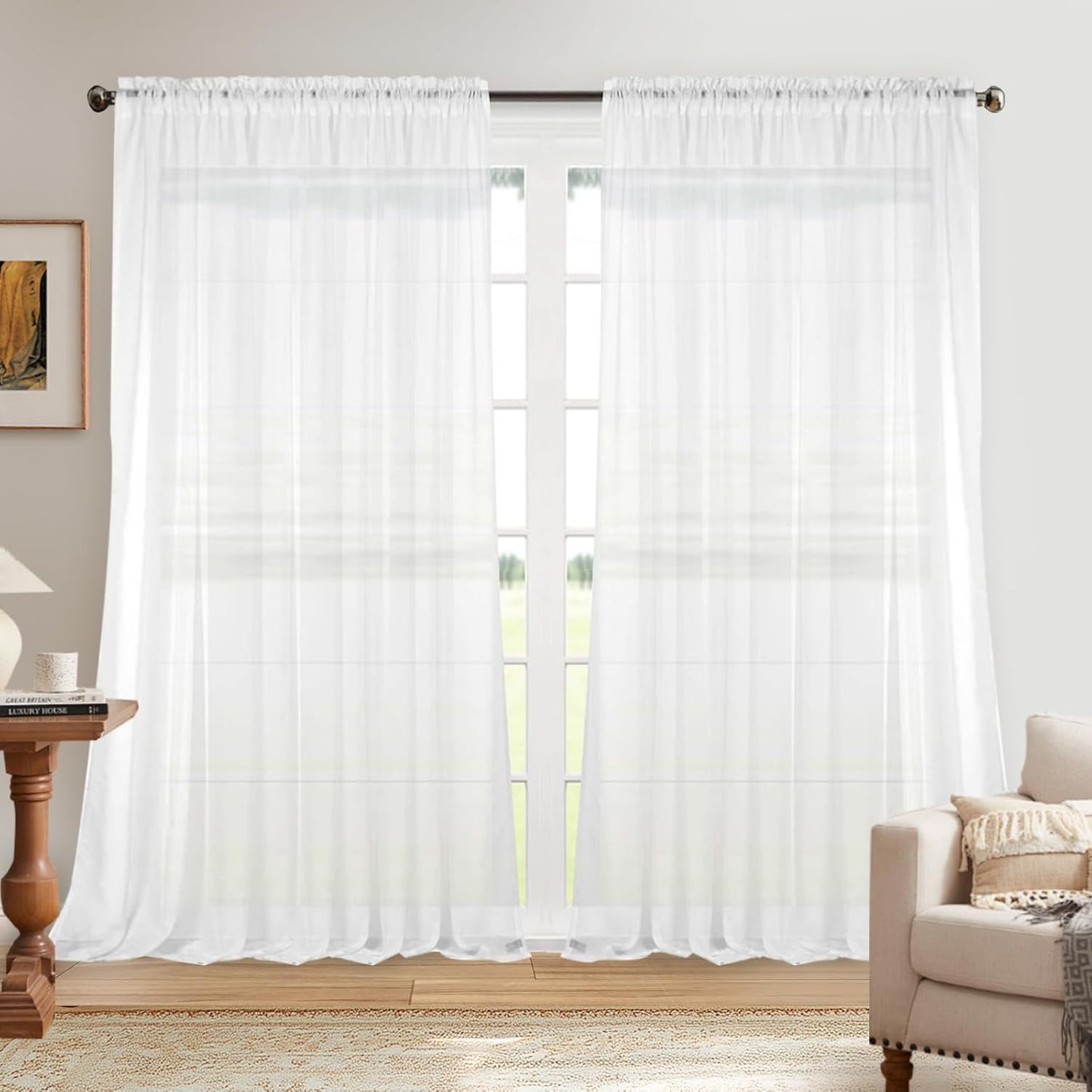 Dreaming Casa Solid Sheer Curtains for Elegant Home Decor