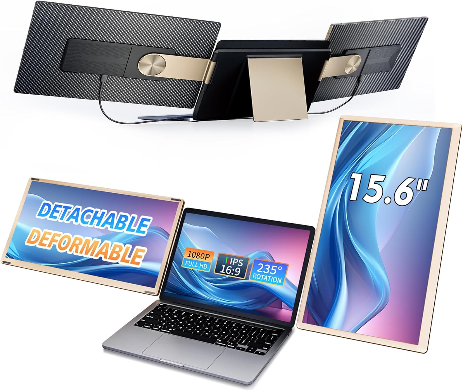 Triple Screen Laptop Extender - Immersive FHD Display