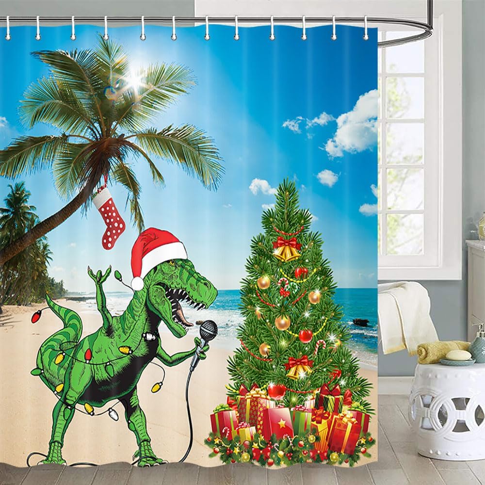 Santa Claus Winter Shower Curtain Set - Festive Charm!