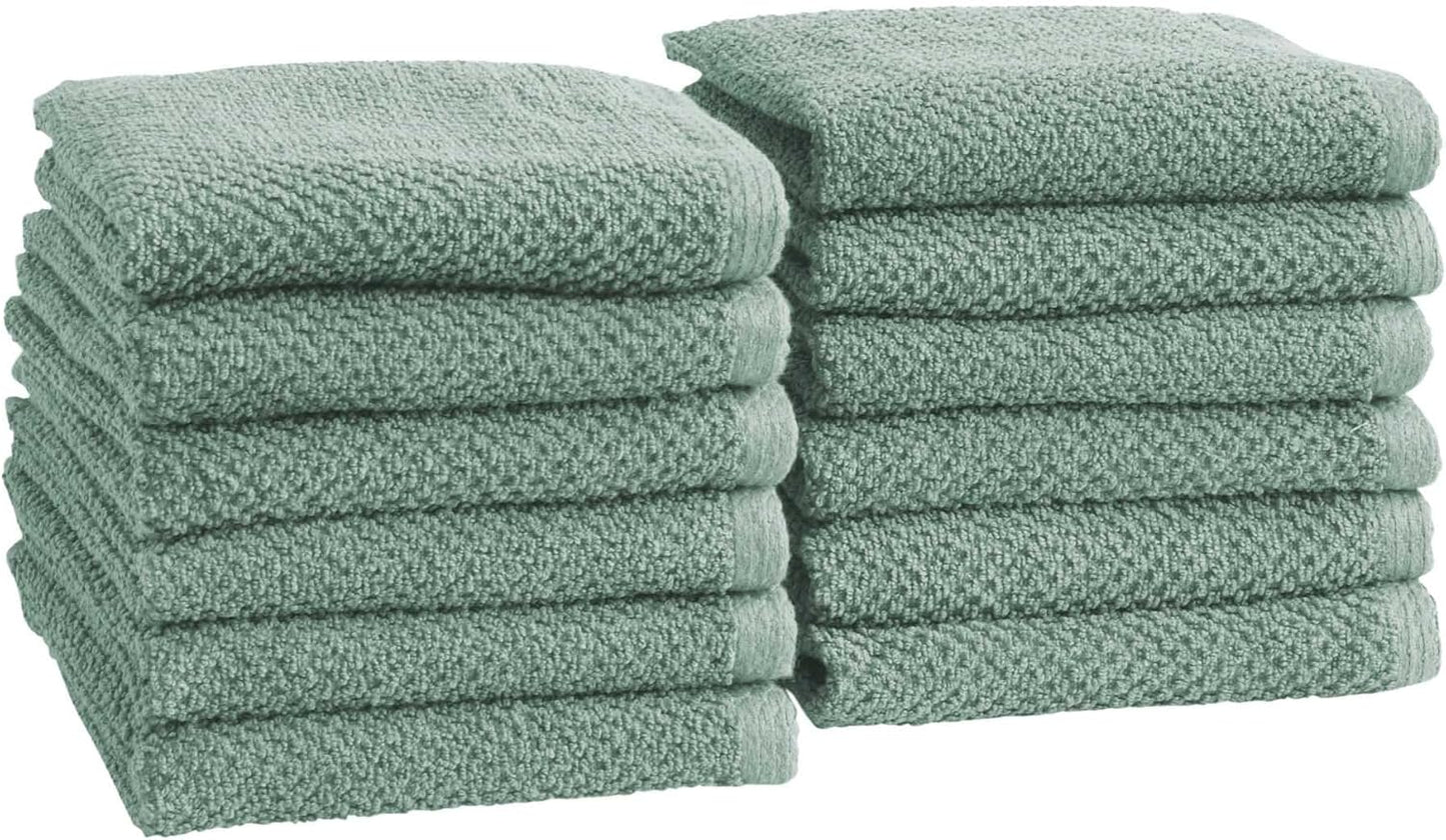 Great Bay Home Green Washcloth Set 100% Cotton 12-Pack Review