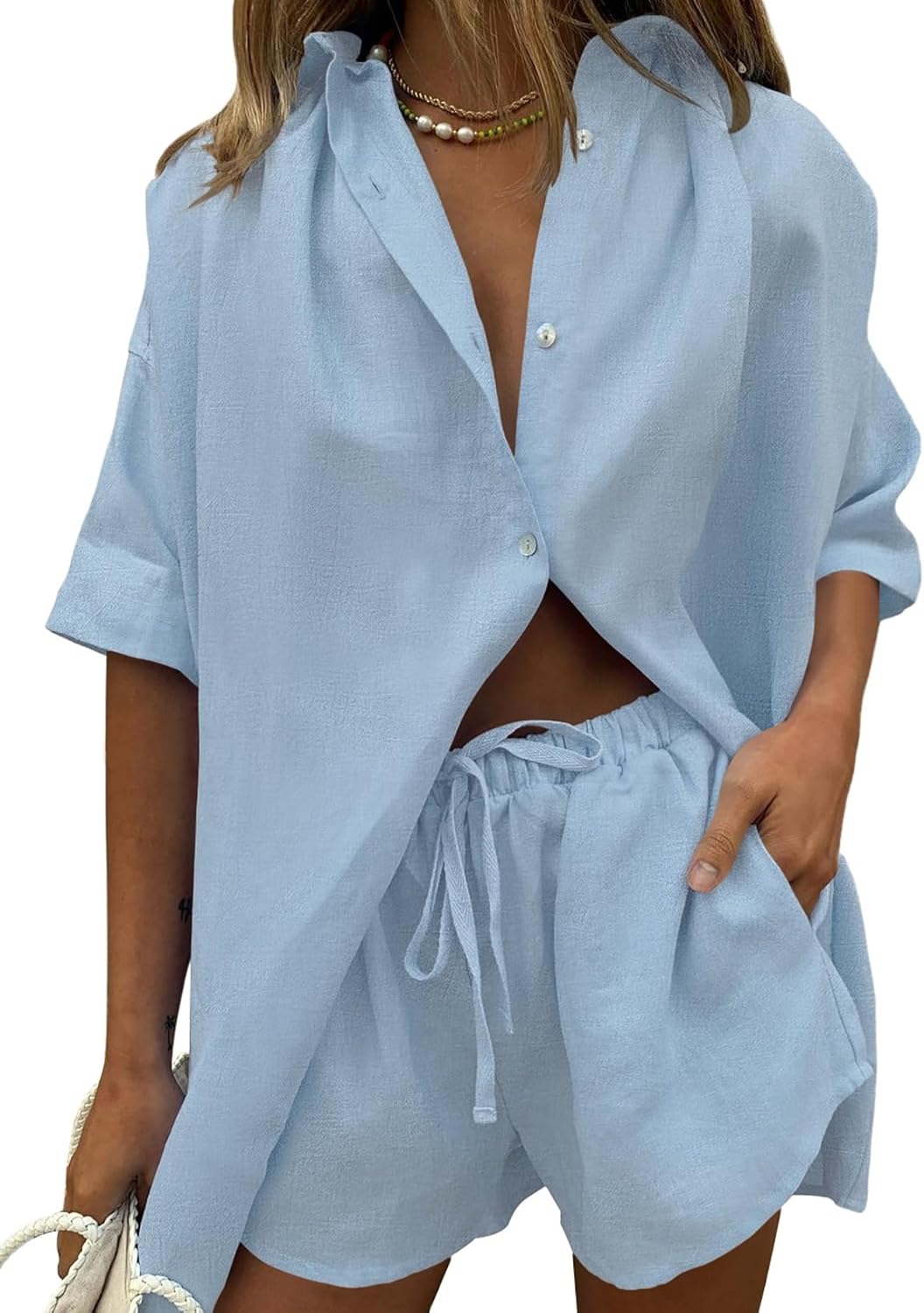 Fixmatti Women 2 Piece Outfit for Summer Casual Style