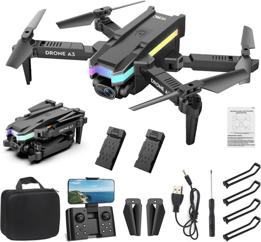 CENGNIAN 4K HD Camera Drone: Altitude Hold, 3D Flips, LED Flash - Ultimate Aerial Fun!