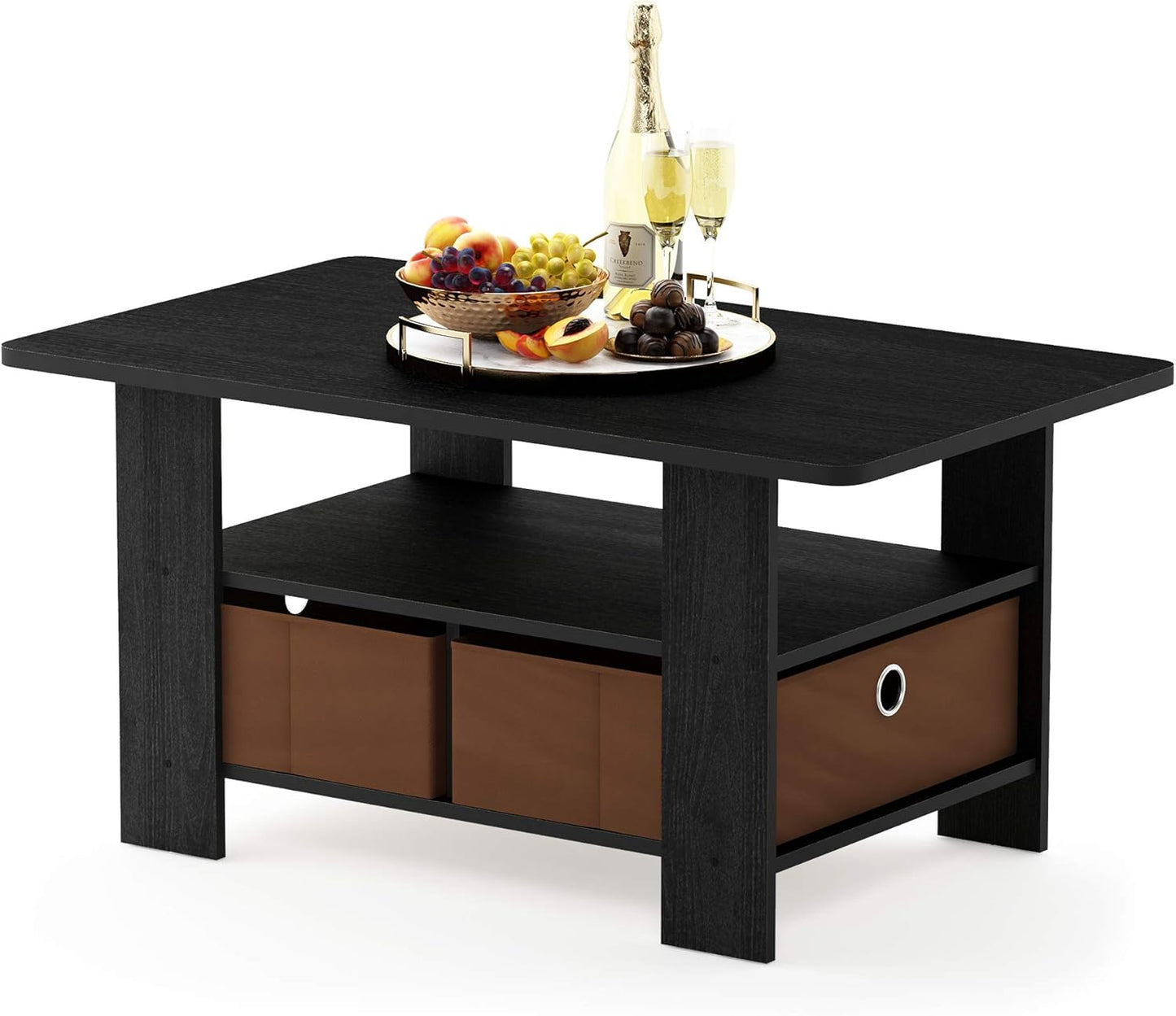 Furinno Andrey Coffee Table with Bin Drawer for Modern Spaces