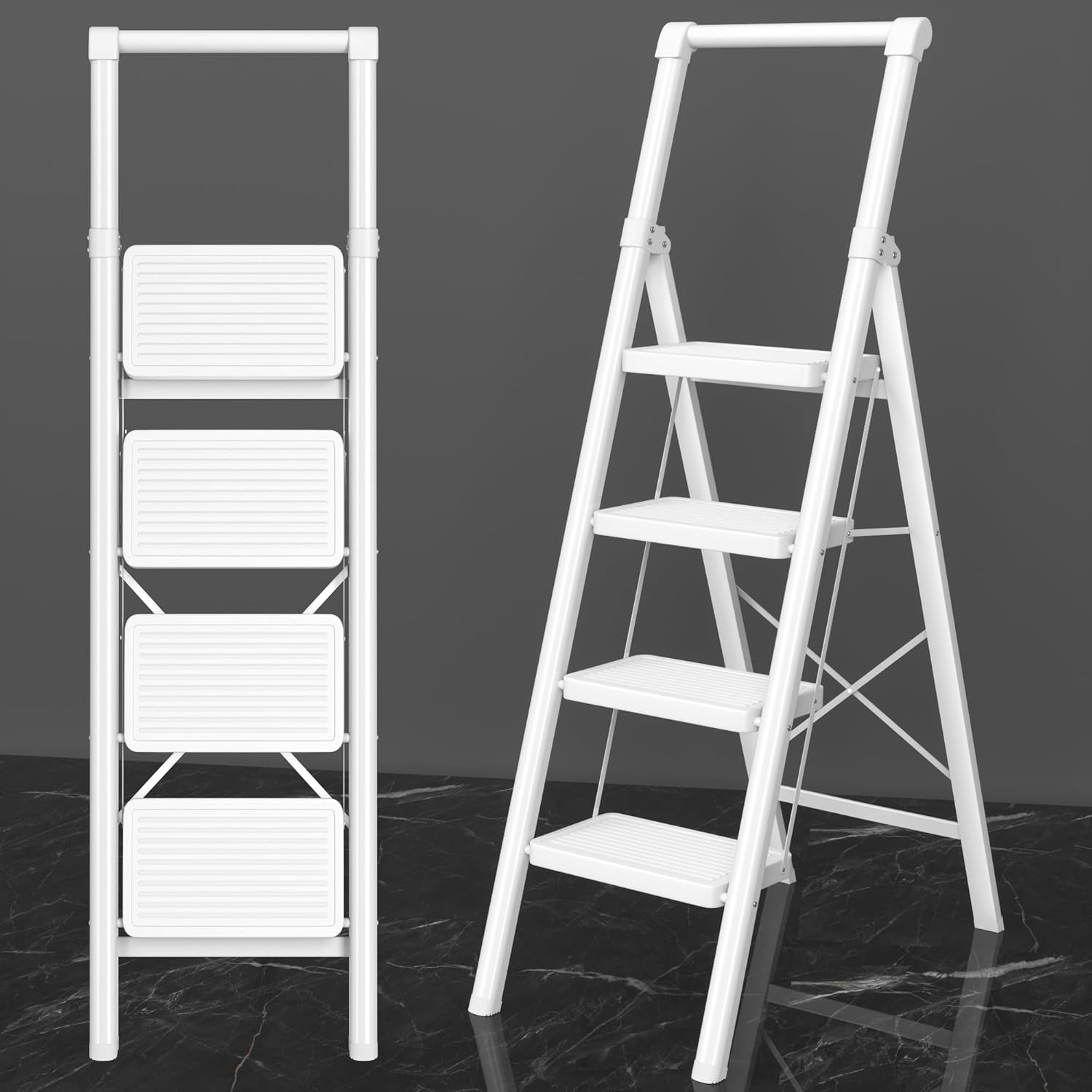 4 Step Ladder with Anti-Slip Pedal for Home Use and Safety