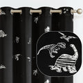 Blackout Dinosaur Curtains for Kids Room - Thermal Insulated Panels