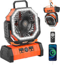 Rechargeable Camping Fan with LED Lantern - Long Run Portable Fan