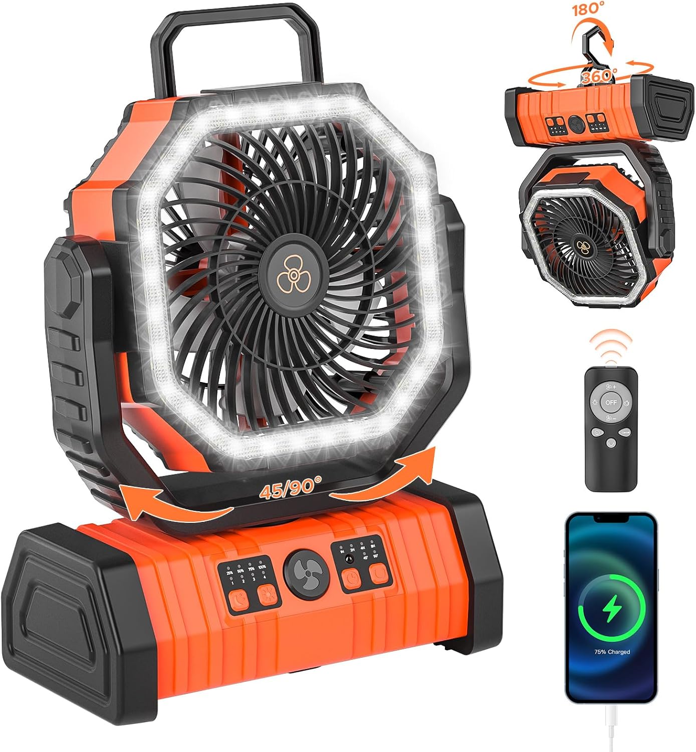 Portable Rechargeable Camping Fan & Light