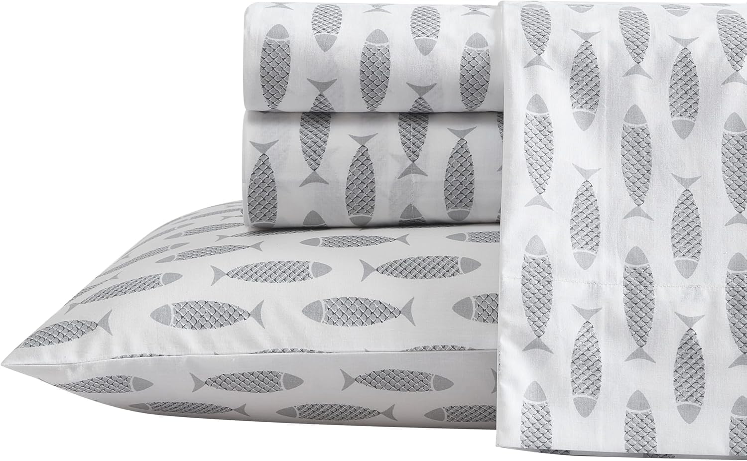 Nautica Queen Sheets Cotton Percale Bedding Set for Comfort