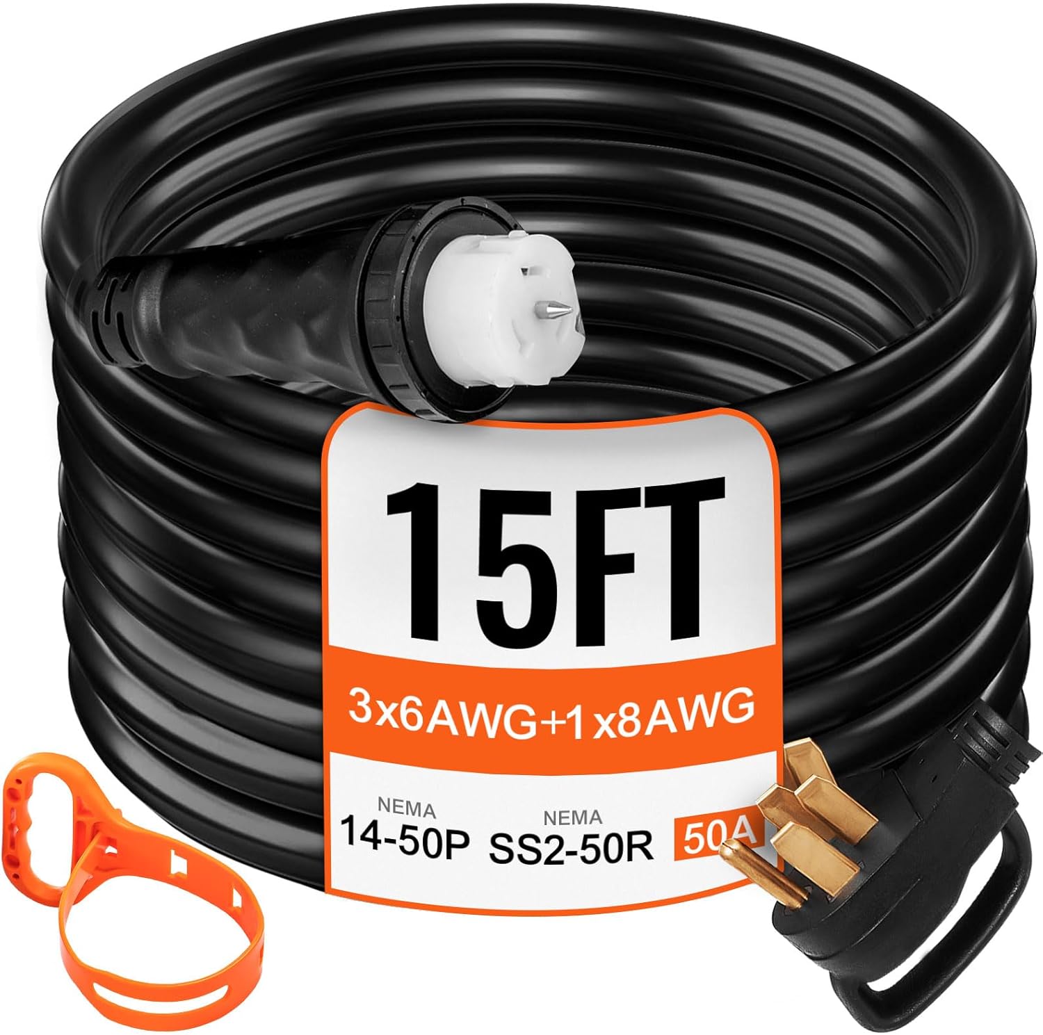 VEVOR 15 FT 50 Amp Generator Extension Cord for Reliable Power