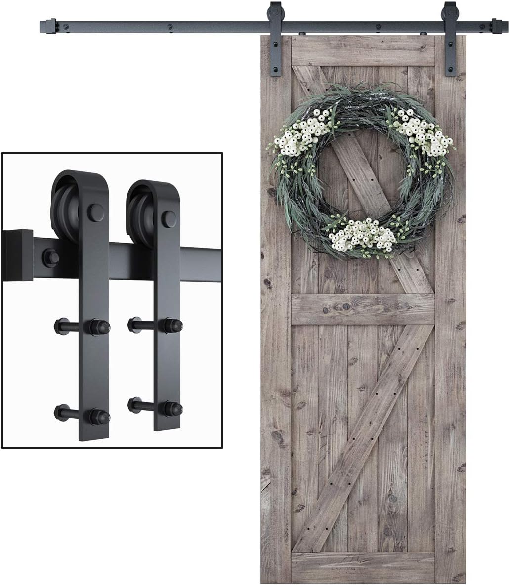 SMARTSTANDARD 6 Feet Heavy Duty Sliding Barn Door Hardware Kit
