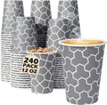 12 oz Disposable Coffee Cups for Hot and Cold Drinks - 240 Pack