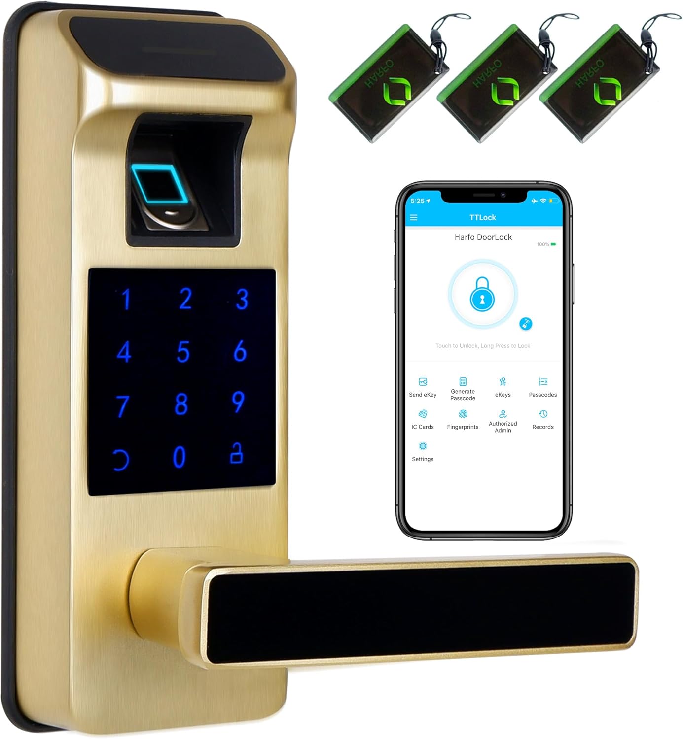 Harfo Smart Door Lock - 5 in 1 Keyless Entry for Home Security