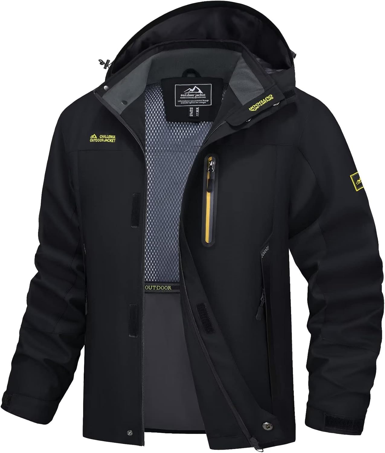 MAGCOMSEN Men's Hooded Windproof Water Resistant Rain Jacket
