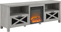 Industrial Farmhouse Fireplace TV Stand for 80 TVs
