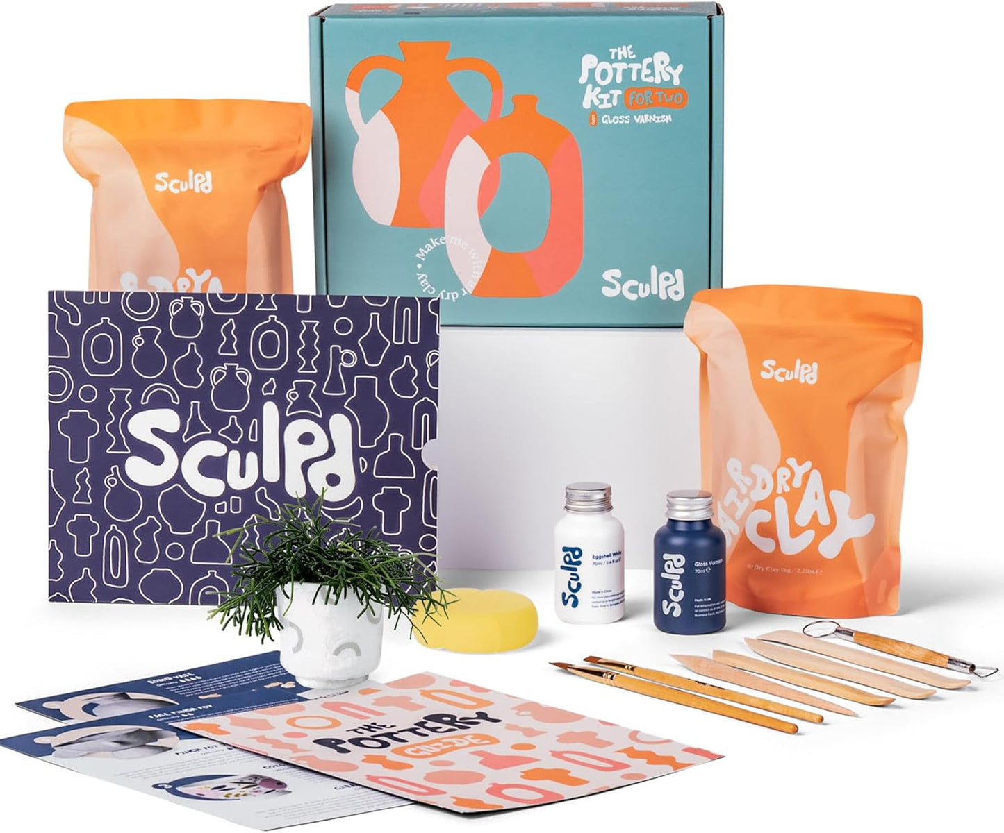 Sculpd Pottery Kit for Adults - Air Dry Clay Set for Two