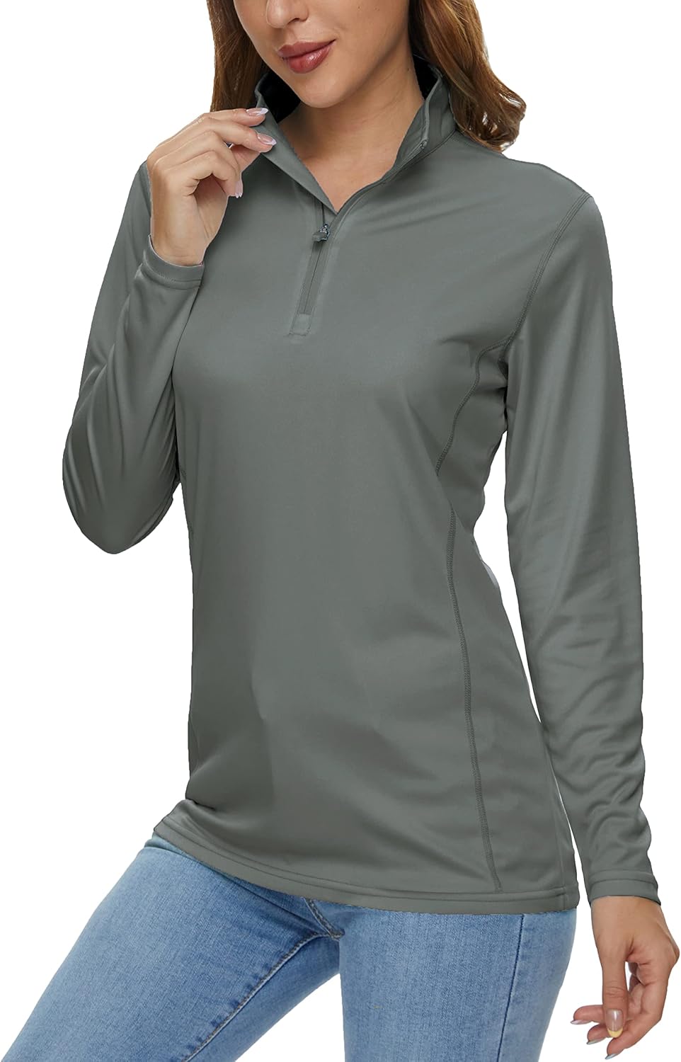 MAGCOMSEN Women's Long Sleeve 1/4 Zip UV Protection Shirts