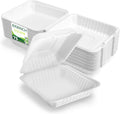 75 Pack 8x8 Take Out Containers with Lids - Extra Sturdy Compostable