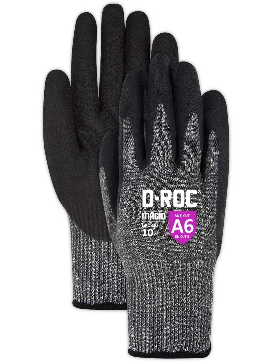 MAGID D-ROC Touchscreen Gloves with ANSI A6 Cut Resistance