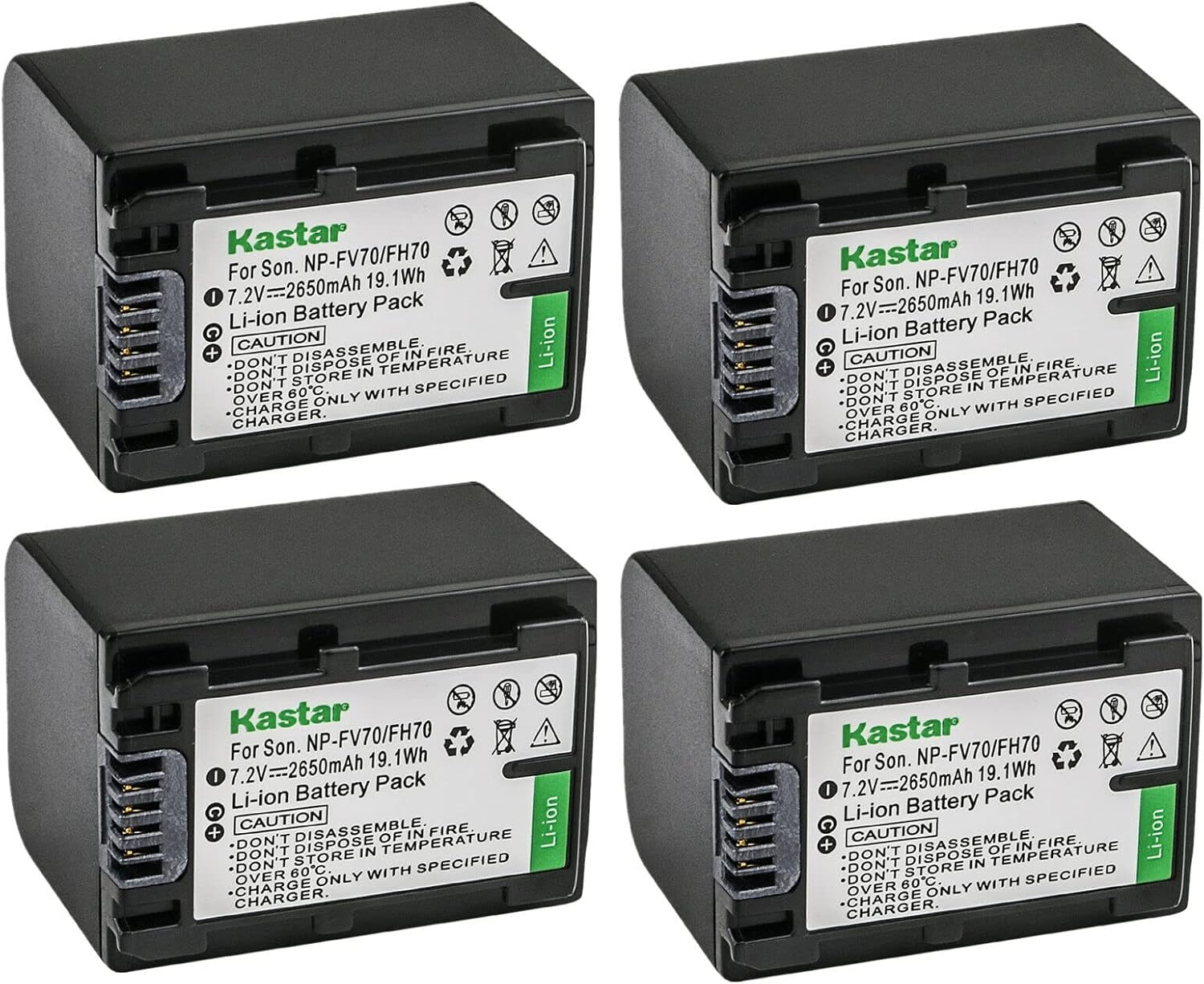 Kastar NP-FV70 Battery Replacement 4-Pack for Sony Cameras