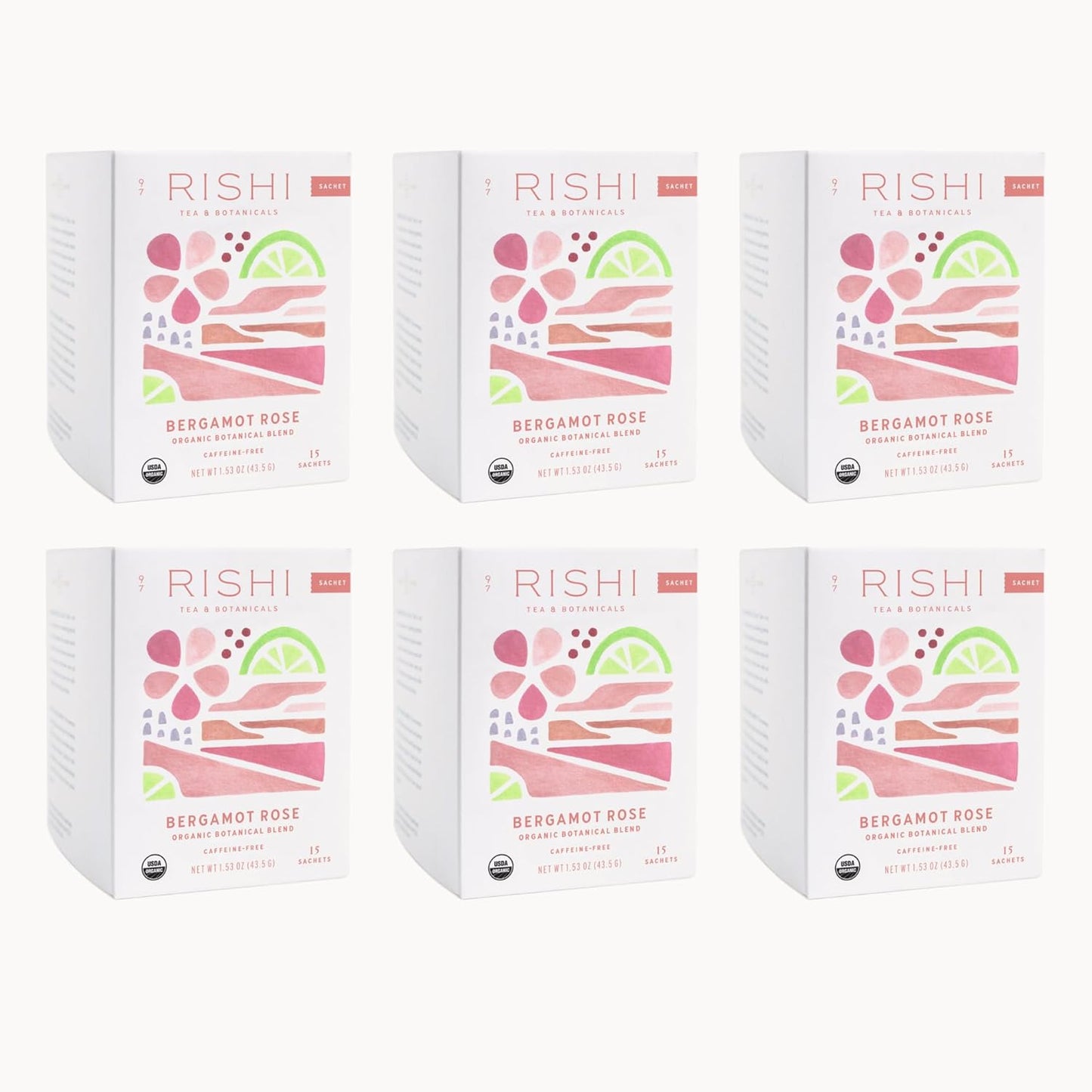 Bergamot Rose Herbal Tea - Organic Caffeine Free Sachets