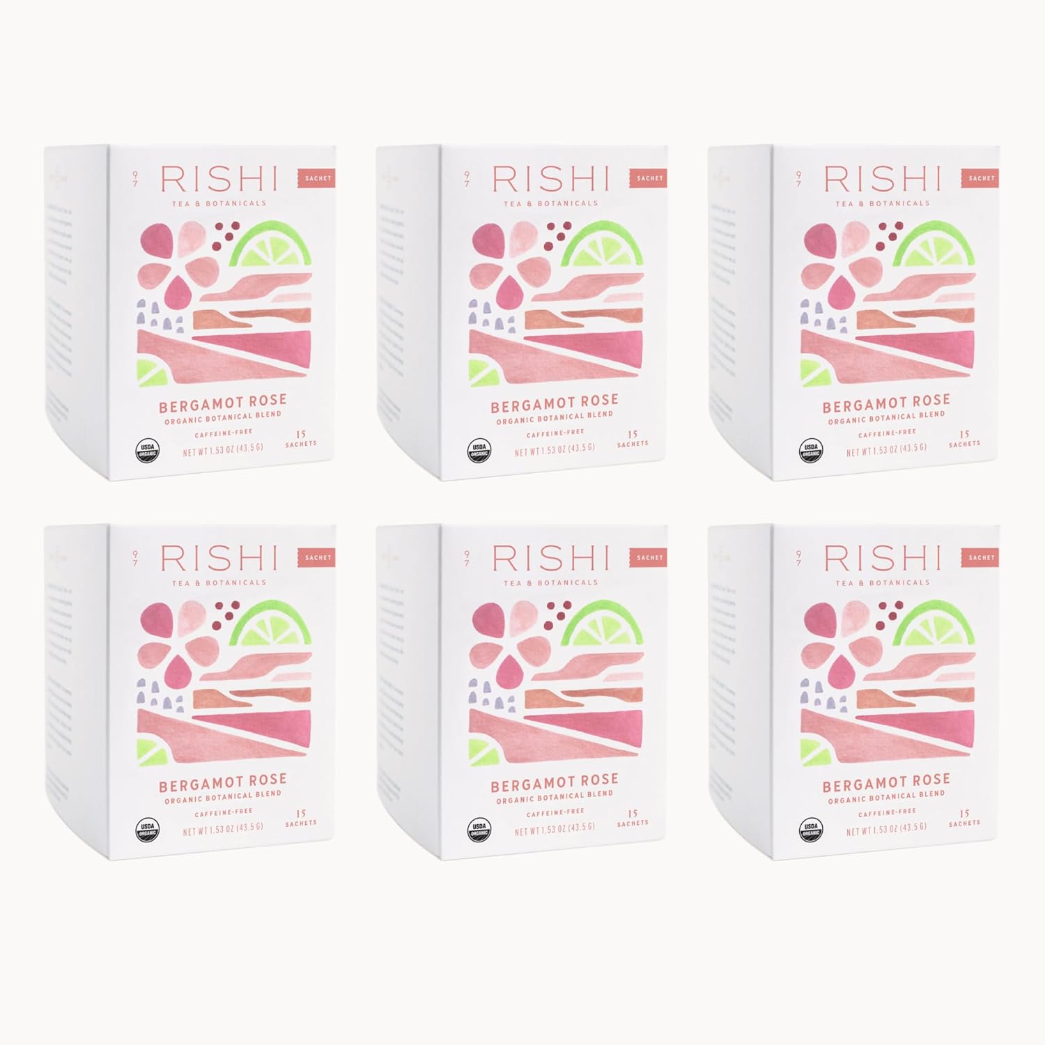 Bergamot Rose Herbal Tea - Organic Caffeine Free Sachets