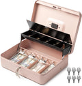 Large Cash Box with Key Lock - Portable Metal Money Safe for Small