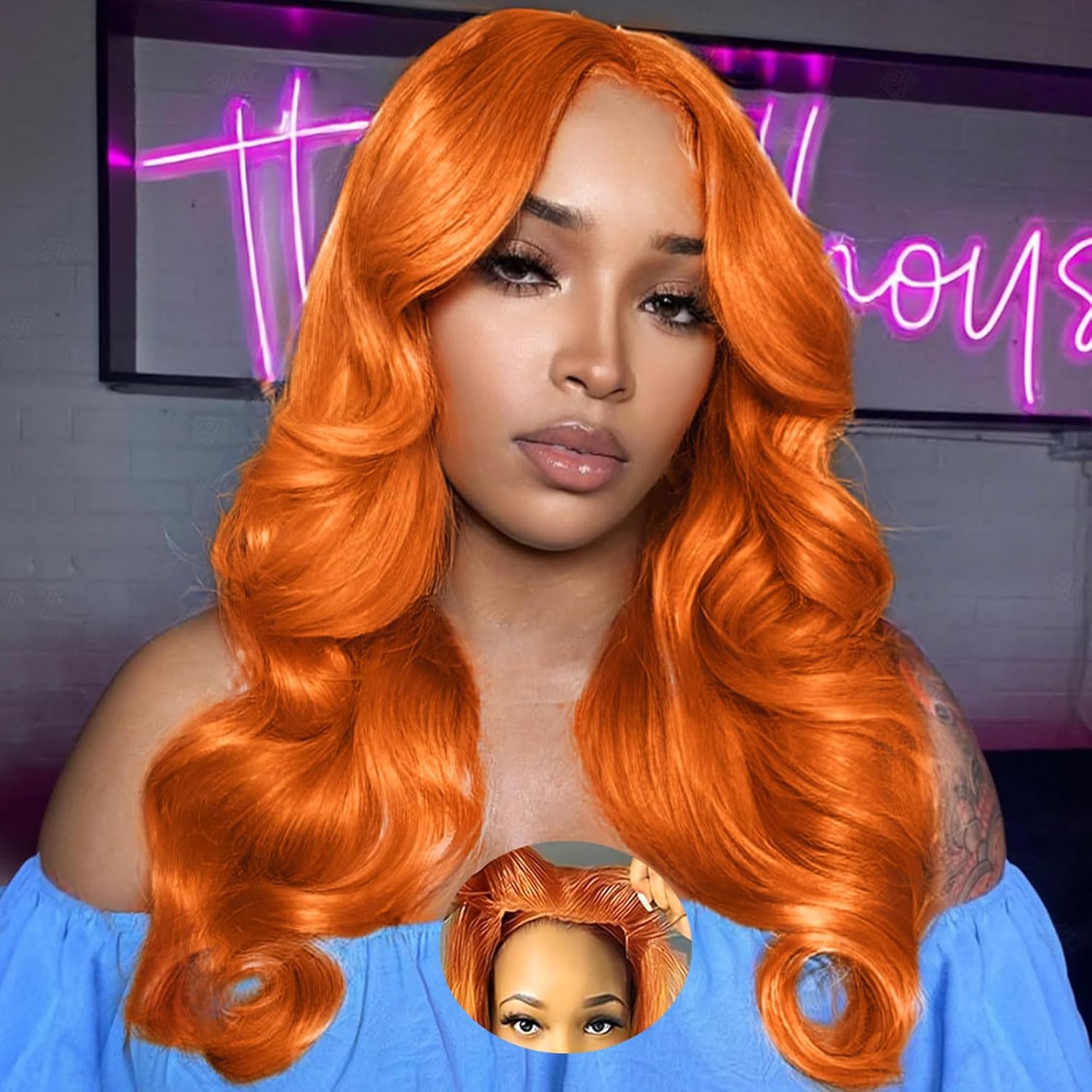 Ginger Glueless Body Wave Bob Wig Human Hair 200% Density 5x5