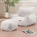 Cozy Lounge Set: Giant Bean Bag Chair & Ottoman