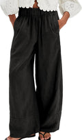 Wide Leg Linen Pants for Women Summer Cotton Palazzo - Flowy Beach