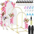 7.2FT & 6FT Arch Backdrop Stand and Covers Set - Easy Assemble Gold