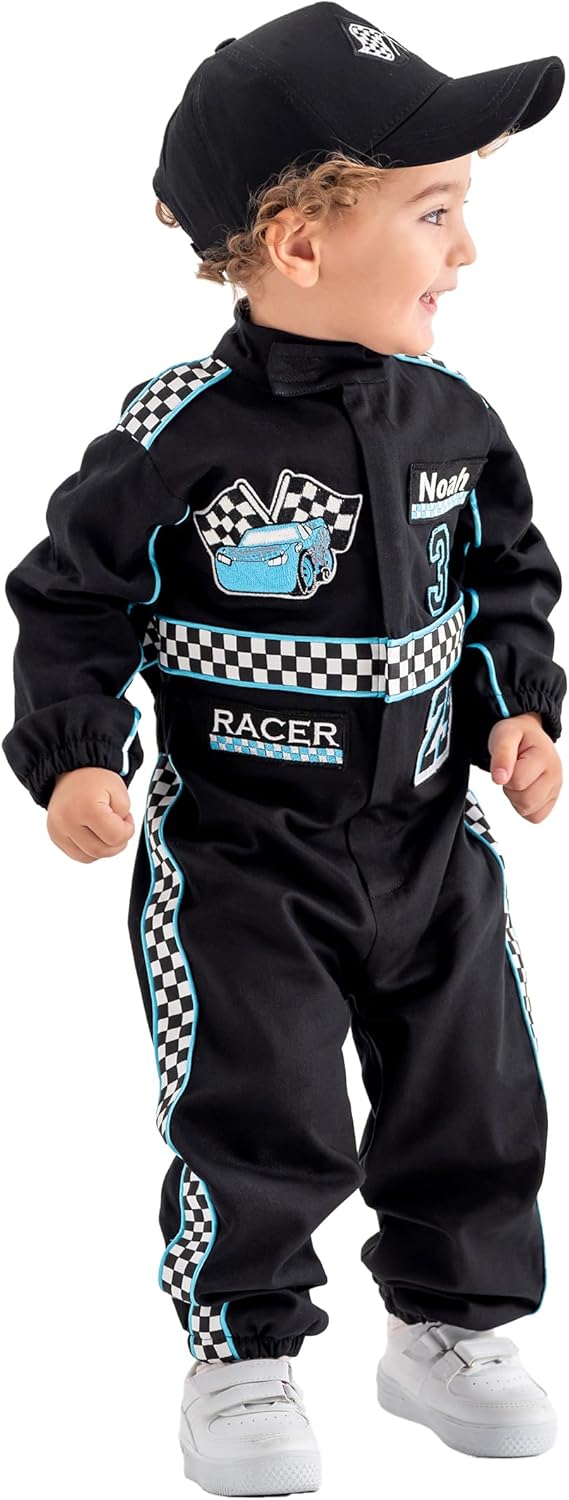 Personalized Handmade Race Car Driver Costume for Toddlers
