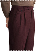 Mens Tweed Herringbone Dress Pants for Men - Regular Fit Vintage