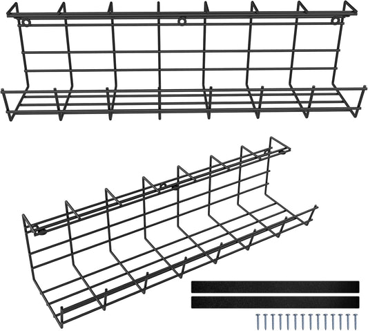 Adamoss Set of 2 Black Cable Management Trays - Neatly Organize Wires!
