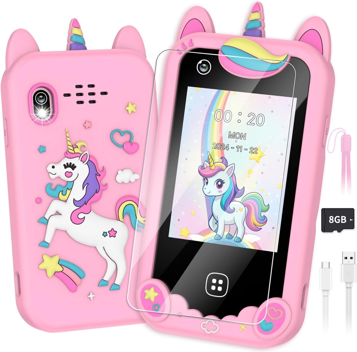 Kids Smart Phone for Girls Ages 3-8 with Dual Camera Features