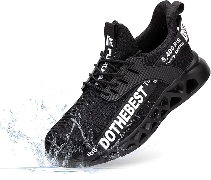 Furuian Steel Toe Sneakers Lightweight Safety Shoes for Work