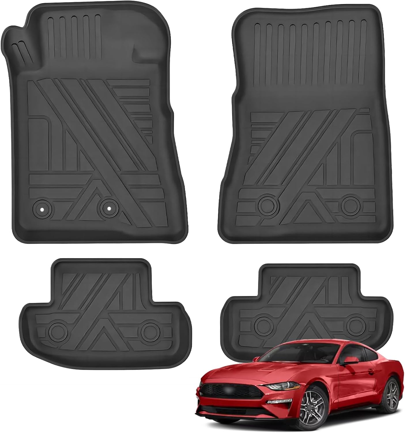 AOMSAZTO Floor Mats for Ford Mustang 2015-2025 - All Weather