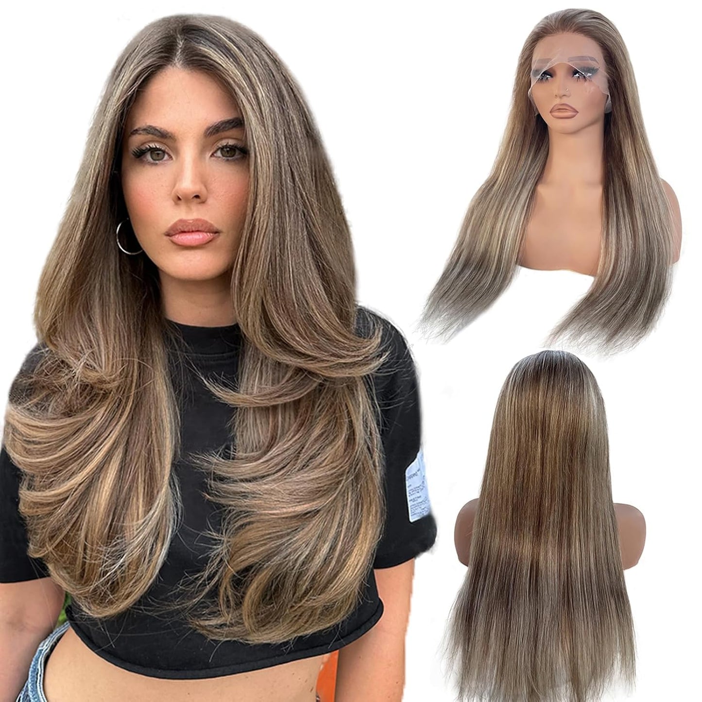 13x4 Glueless Lace Front Wigs Human Hair for Women 28in