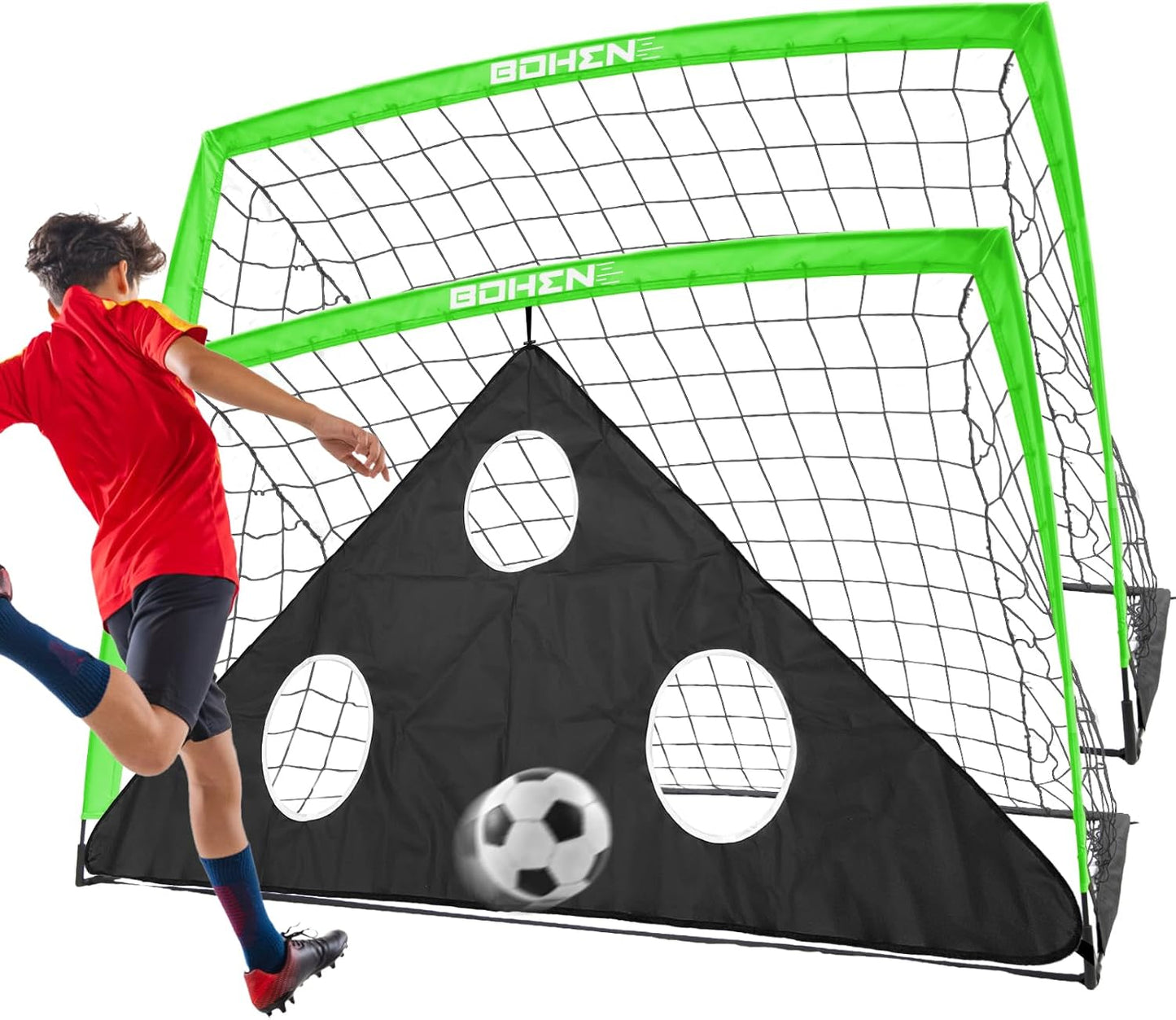 BOHEN 6x4FT Portable Soccer Goal for Kids Outdoor Fun