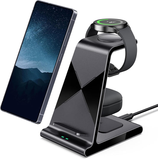 Wireless Charger for Samsung S25 Ultra - 3 in 1 Charging Station