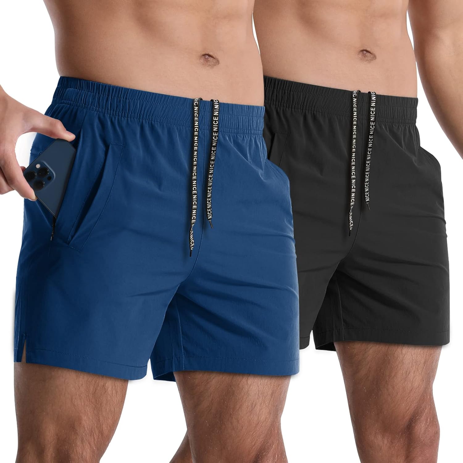 2 Pack Mens Athletic Shorts 5 Inch Quick Dry Lightweight Sports