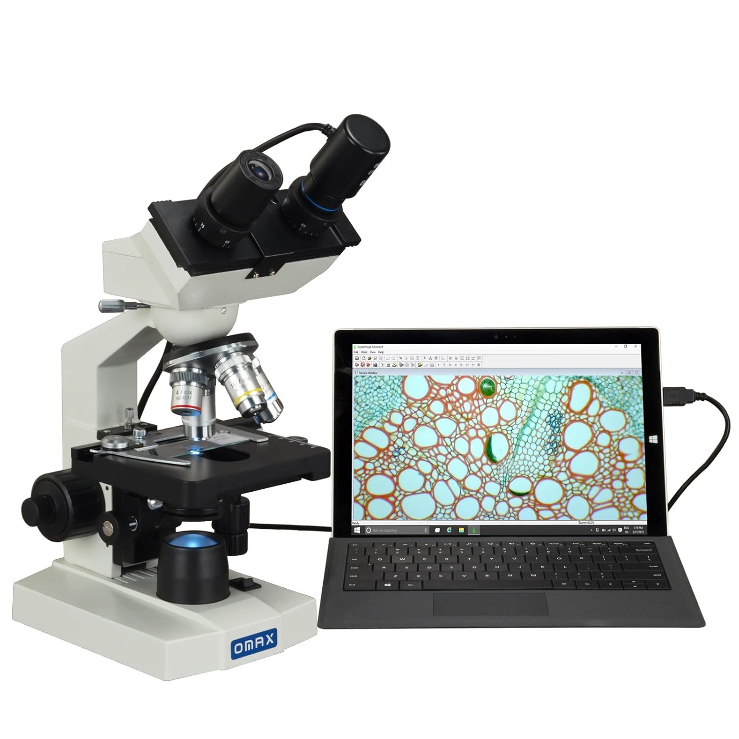 OMAX 40X-2500X Lab Binocular Compound Microscope with Camera