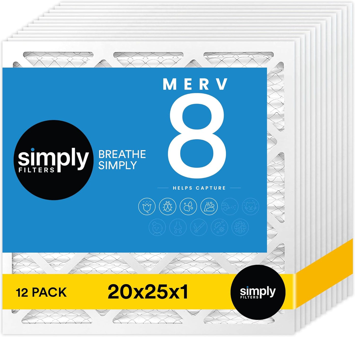 Simply 20x25x1 Air Filter Merv 8 for Cleaner Indoor Air