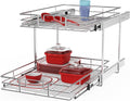 Pull Out Cabinet Organizer 15x21x15 in - 2 Tier Slide Out Spice Rack