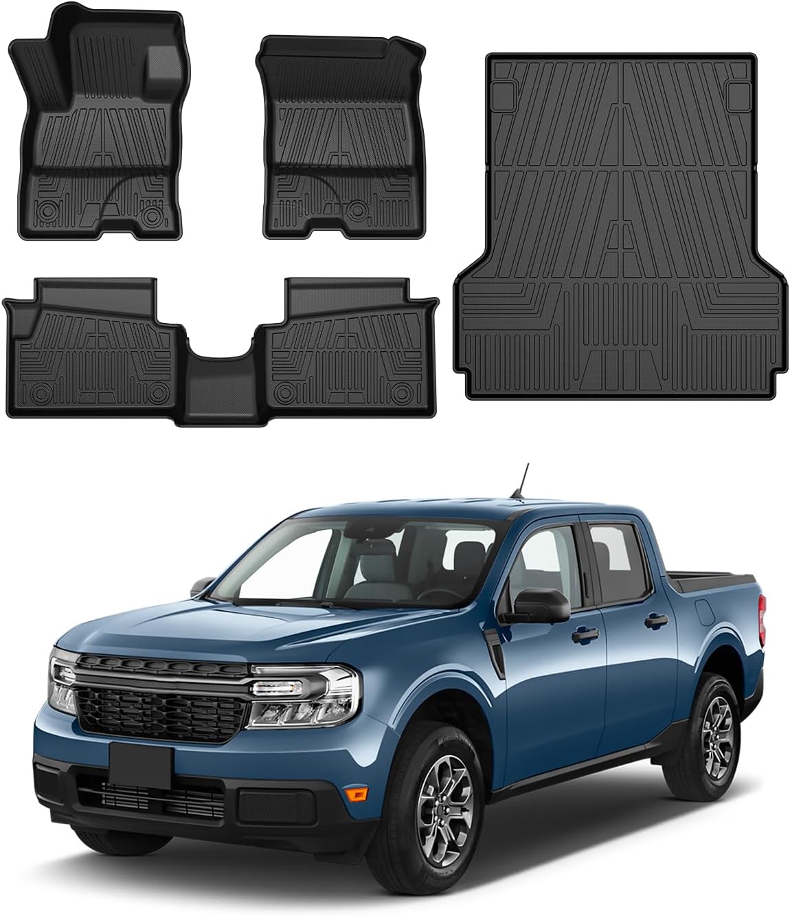Powerty Floor Mats & Truck Bed Mat for 2022-2026 Ford Maverick