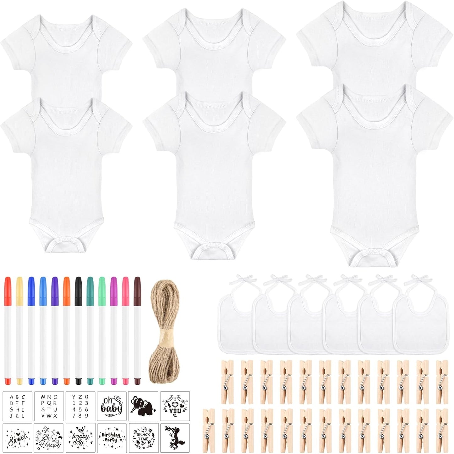 DIY Baby Bibs Bodysuit Set for Baby Shower Fun and Creativity